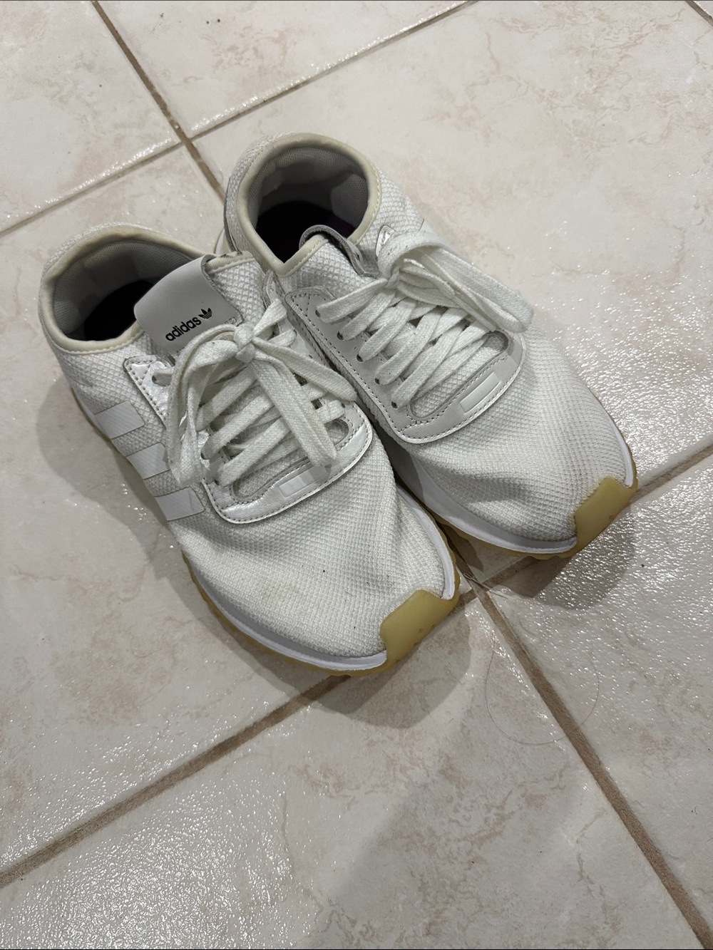 Adidas White Knit Sneakers